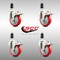 Service Caster 4 Inch 316SS Red Poly Swivel 1-3/8 Inch Expanding Stem Caster Set Lock Brake SCC-SS316TTLEX20S414-PPUB-RED-138-4 - alternate 3